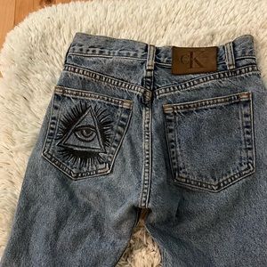 painted calvin klein jeans size 1